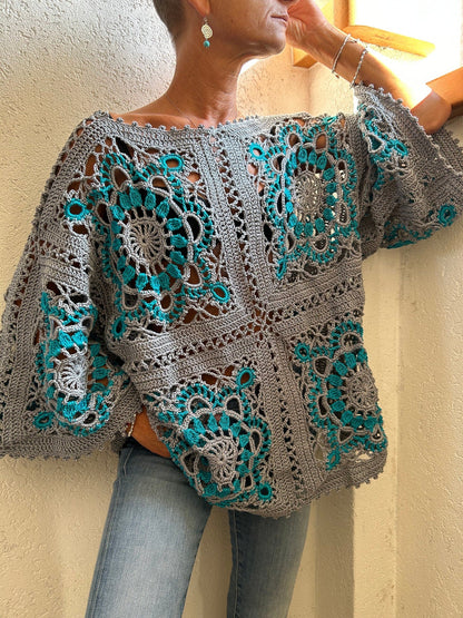 CLAS TOP Granny Square, crochet pattern